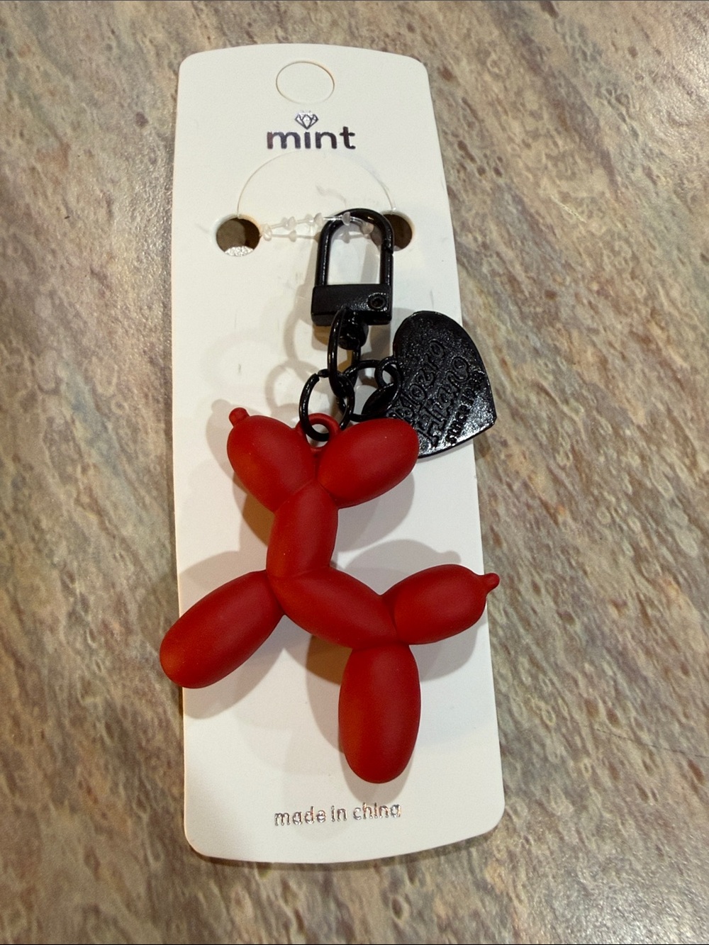 Red Balloon Dog Keychain